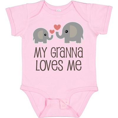 Inktastic My Granna Loves Me Outfit Baby Bodysuit Grandchild Boys Girls Elephant