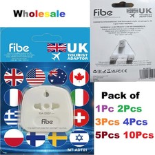 1x 2x 3x 4x 5x 10x  2 PIN EU TO 3 PIN UK MAINS PLUG ADAPTER SOCKET HOUSEHOLD LOT