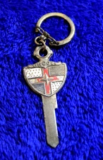 Vintage Lincoln Key Blank Key Chain Key Ring Crest Emblem Accessory Badge