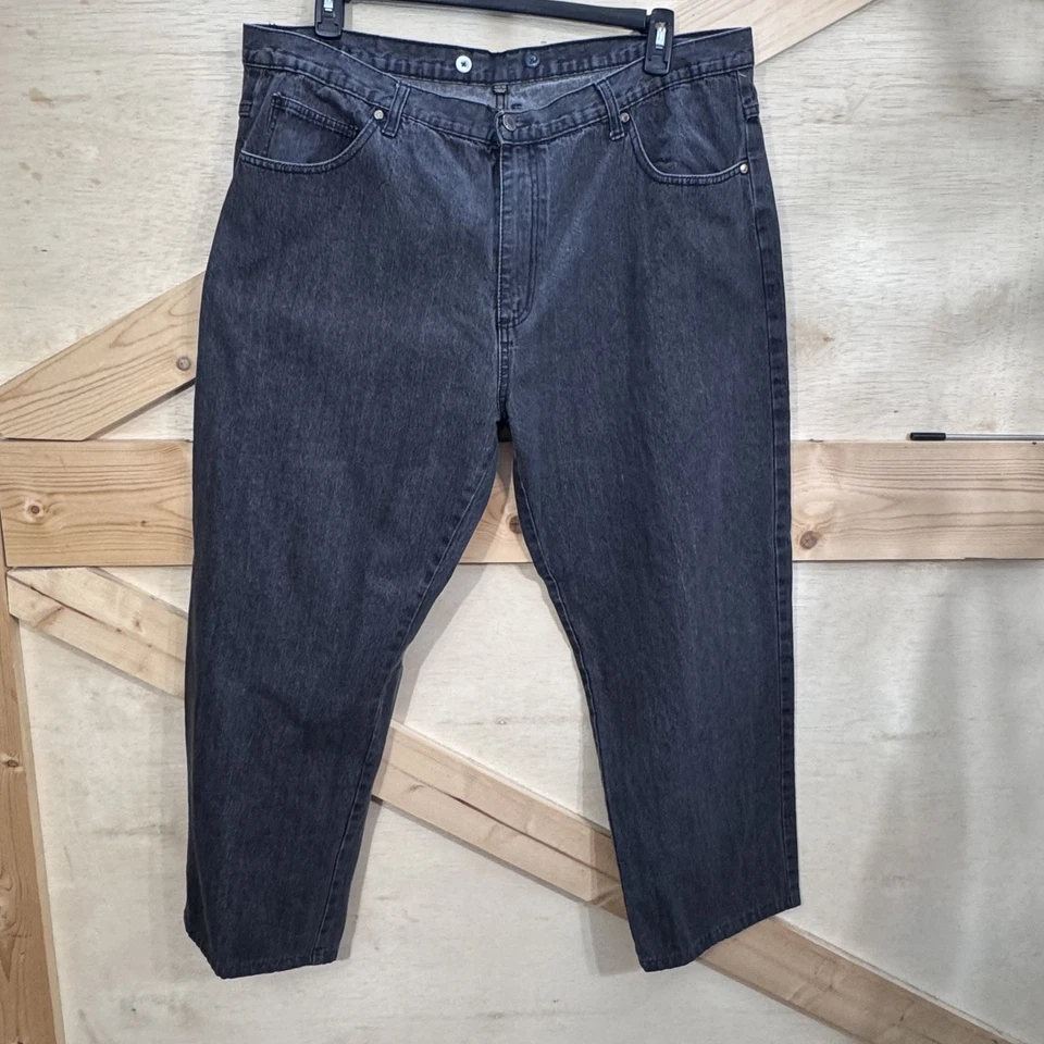 Kani Gold Jeans Mens 42x32 Black Denim Straight Leg Hip Hop Baggy Streetwear - Image 2 of 4