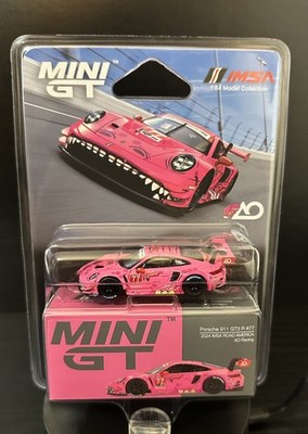 Mini GT Porsche 911 GT3 R #77 ROXY REXY PINK AO Racing 2024 IMSA