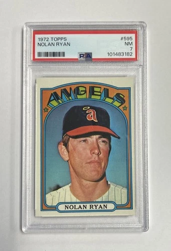 1972 Topps Baseball Nolan Ryan California Angels Card #595 PSA 7