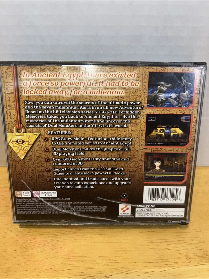 Yu-Gi-Oh Forbidden Memories (Sony PlayStation 1, 2001) com manual - Imagem 2 de 4