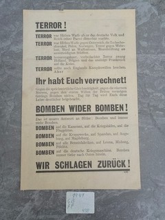 Britisches Flugblatt "TERROR !" von 1941