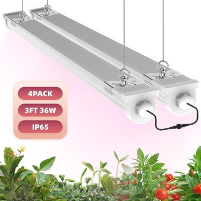 LED Grow Lights 36W 3FT T8 Linkable Full Spectrum 3 Foot LED Plant Lights 4000K
