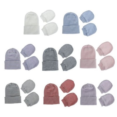 Baby Winter Hat and Glove Suit Kid Warm Windproof Simple Style Hat Mittens Set