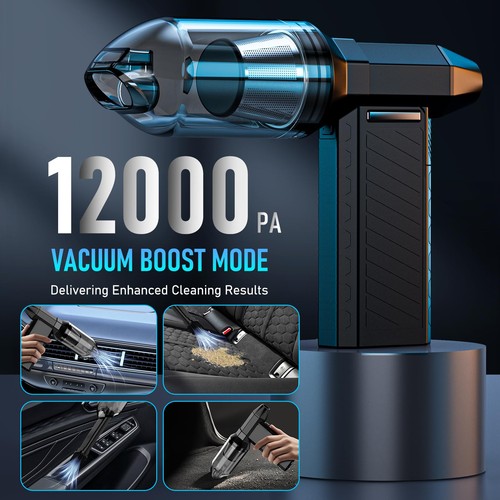 Spolverino Elettrico ad Aria - Aspirapolvere 2 in 1 e Senza Fili 6000mAh Mini Turbo Ventilatore Soffiatore,... - Foto 4 di 7