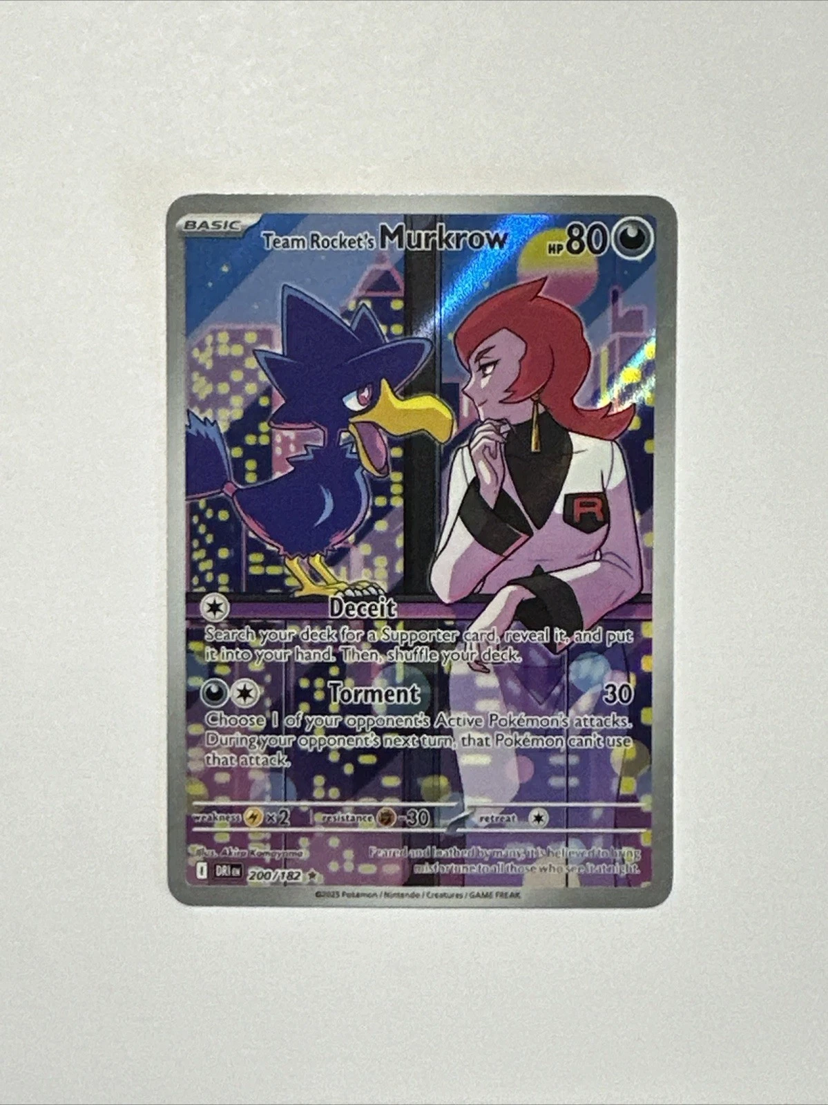 Deal for Pokemon TCG: Team Rocket's Murkrow Destined Rivals 200/182 Illus Rare Holo
