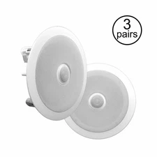 Pyle PRO 8" 300W 2Way Round Plastic Ceiling/Wall Speaker System (3 Pairs) PDIC80
