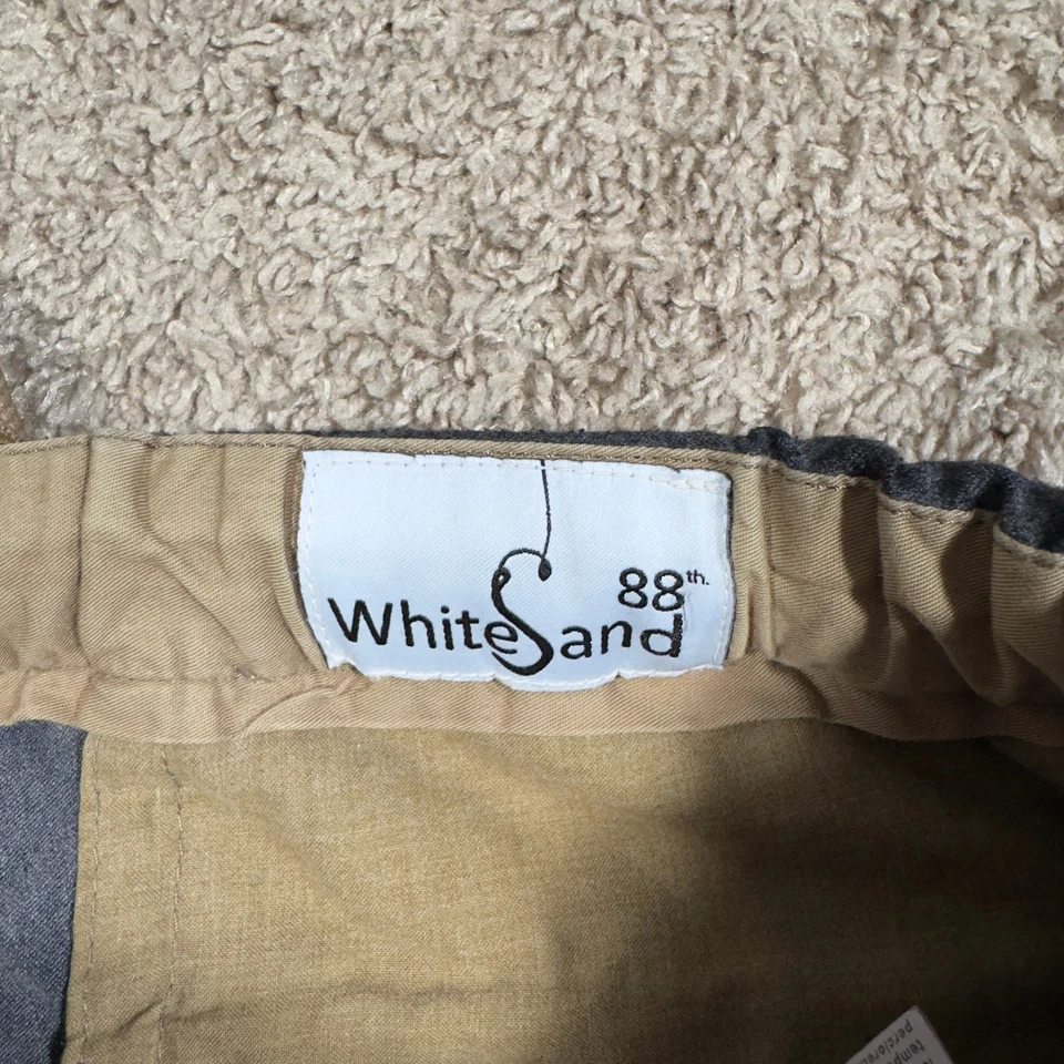 Pantalones chinos de algodón con cinturón White Sand 88th Italia para hombre 48EUR gris EE. UU. 32x29 Foto 4 de 4