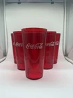Set of 6 Vintage Coca-Cola Red Plastic 20oz Restaurant Tumblers - Carlisle 5220