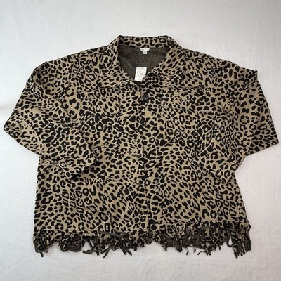 Cato Womens Jacket Sweater Plus Size 22/24 Leopard Formal Dressy NWT 3X