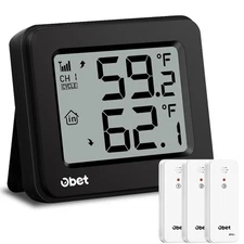 Indoor Outdoor Thermometer Wireless with 3 Sensors Digital Thermometer 500Ft ...