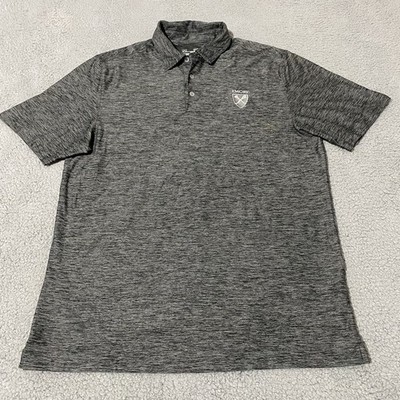 Emory University Eagles Polo Shirt Under Armour Mens Medium Gray Loose Fit Golf