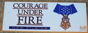 Courage Under Fire Filiming Car Plaque Placard Cast Crew Prop Window Prop Film Ebay