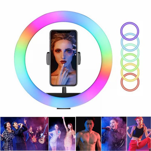 Portable 10Inch Ring Fill Light RGB LED Dimming with 1/4 Universal Screw Hole - Picture 9 of 12