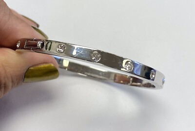 Kate Spade Set in Stone Bracelet Hinged Bangle Pave Clear  display picture 1