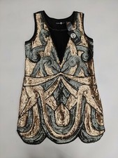 BOOHOO Boutique Ciara All Over Sequin Embellished Shift Dress - SIZE UK 8