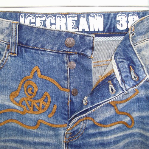 Billionaire Boys Club Ice Cream Embroidered Distressed Button Fly Jeans Gr. 38 - Bild 10 von 15