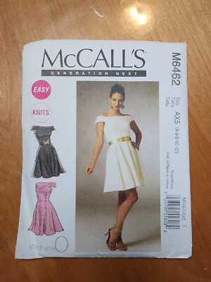 McCALL'S Pattern 6462 Knit Off The Shoulder Fitted Dress Sz 4-6-8-10-12  UNCUT | eBay