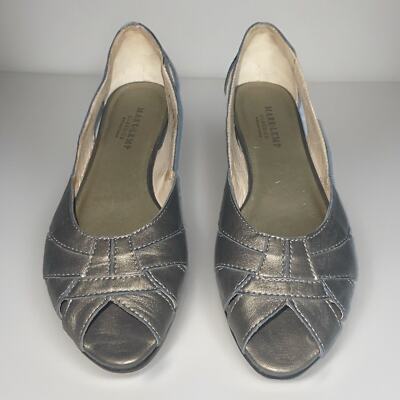 New Women's MARK LEMP Size 7AA BRASS Leather Flat Ballerina Sandal Heel Shoes