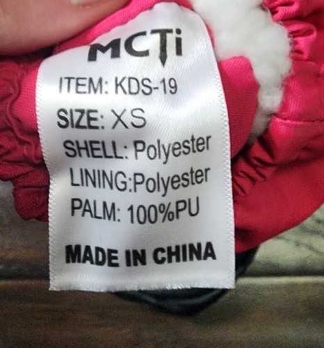 MCTI Kids XS Pink Waterproof Windproof Warm Long cuff Mittens - Picture 3 of 3