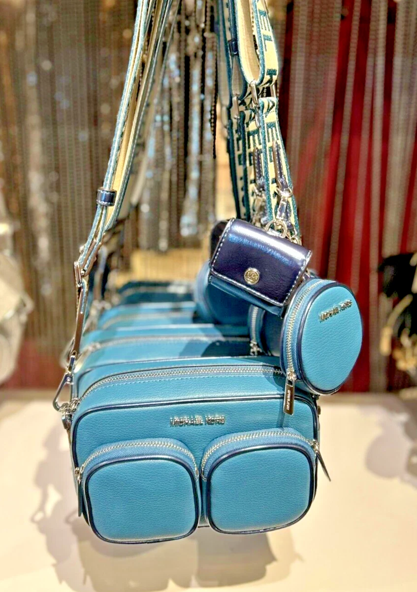 Michael Kors Jet Set Medium Lady Crossbody Bag Handbag Purse Shoulder in Teal