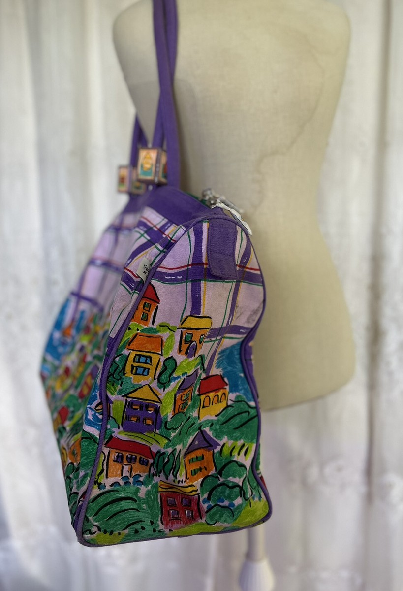 Sally Huss The Villages Large Beach Bag Tote Zipper Closure