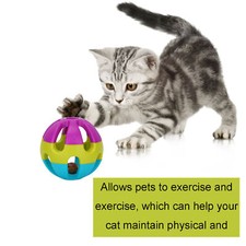 NonToxic Plastic Cat Chasing Rattle Interactive Toy Catching Ball with Bell Pet