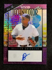 2023 Leaf Vivid Baseball Auto Technicolor Purple Mojo Brailer Guerrero 1/2