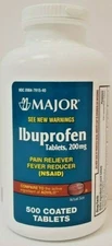 Major Ibuprofen 200 mg Pain Reliever 500 ct (Compare to Advil)- Exp Date 07-2026