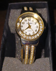 GRUEN WOMEN'S QUARTZ GOLD TONE WRISTWATCH GR2150L JEWELED DIAL SMALL WRIST — photo 7