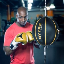 MYTRA Real Leather Double End Ball Boxing Speed Ball Punch Training Punch Ball
