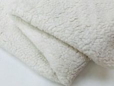 Sherpa Fleece Fabric Super Soft Stretch Material Home Decor Plush 64" Wide WHITE