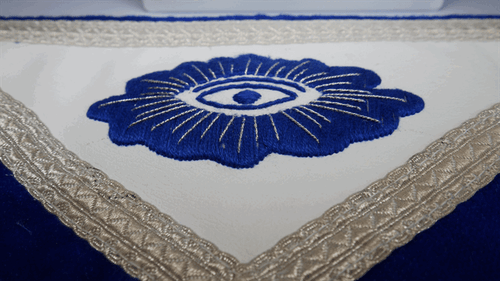 Past Master Lambskin and Velvet Dress Hand Crafted Embroidery With Silver Trim - Picture 7 of 9