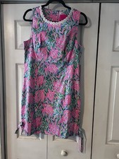 NWT Lilly Pulitzer Mila Shift Dress Franchise Blue Turtles In Love Size 10