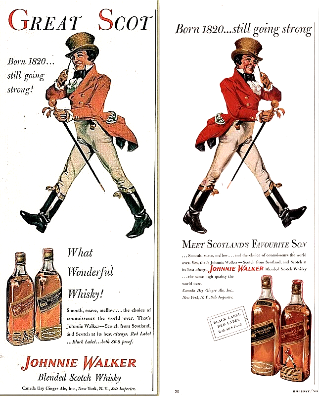 1952 1951 Johnnie Walker Whisky 