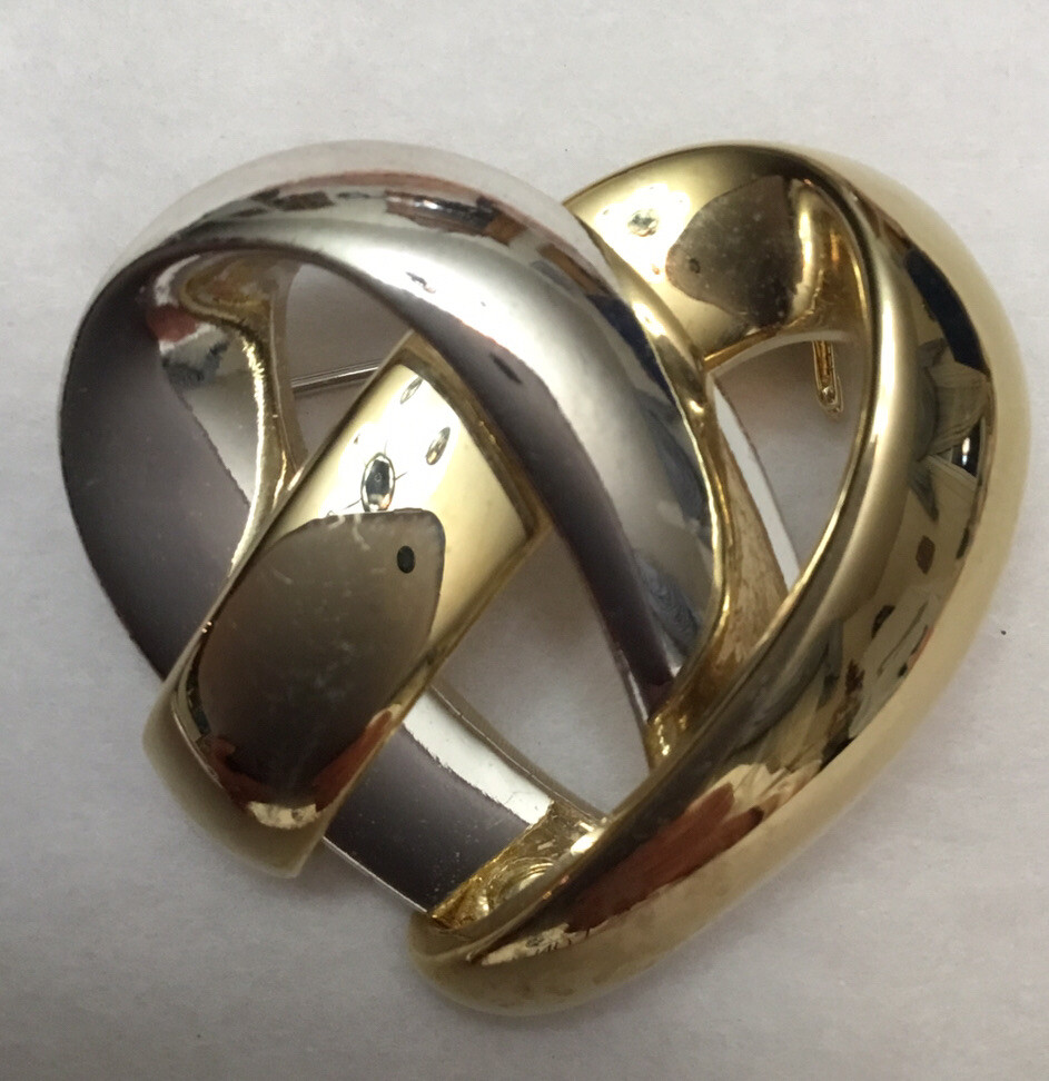 heart-brooch-silver-gold-tones-twisted-loops-heavy-plated-ebay