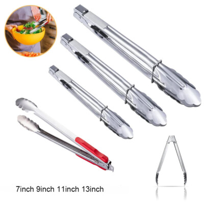 Non-Slips Stainlesss Steel Food Clip for Frying, Barbecue, Salad, Bread