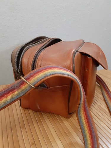 Vintage Kodak Vinyl Instant Camera Bag Tote Rainbow Strap Retro Photography - Picture 10 of 12