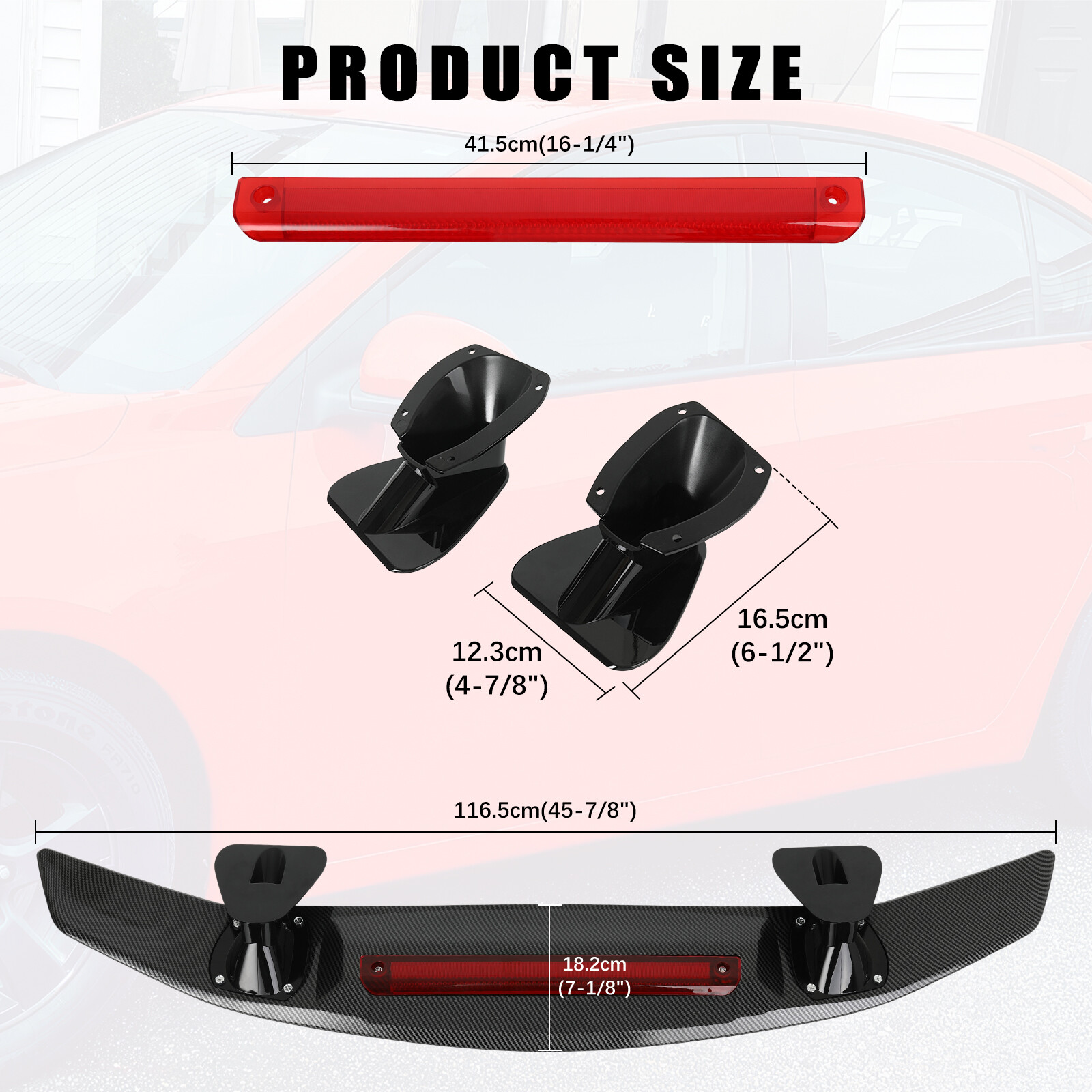 For Audi R8 2008-2023 46" Carbon Fiber Rear Trunk Spoiler GT Style Racing Wing