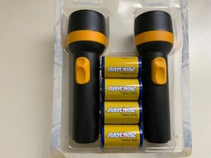 2 Rayovac Flashlights with included Batteries, Set of 2, Heavy Duty
