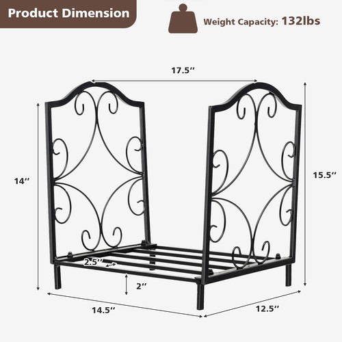 Porta legna da ardere decorativo 17" con base solida e manico nero - Foto 2 di 10
