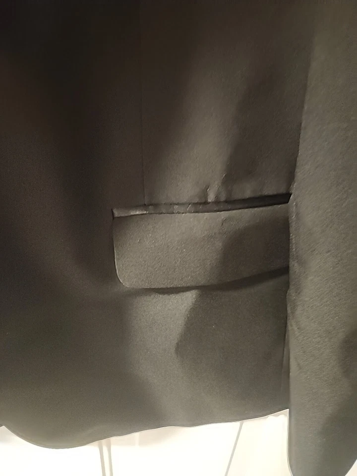 Formal Fashions Mens Size 42R Black Suit Jacket, Aport Coat Formal Wear 1 Button - Image 4 of 4