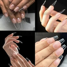 Gel X Tips Nails Extension System Full Cover Pre Shaped Sculpted Long False Bag