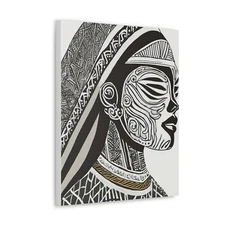 Wall Art Decor - Canvas Print Artwork - Female Black Line Art Print 95511