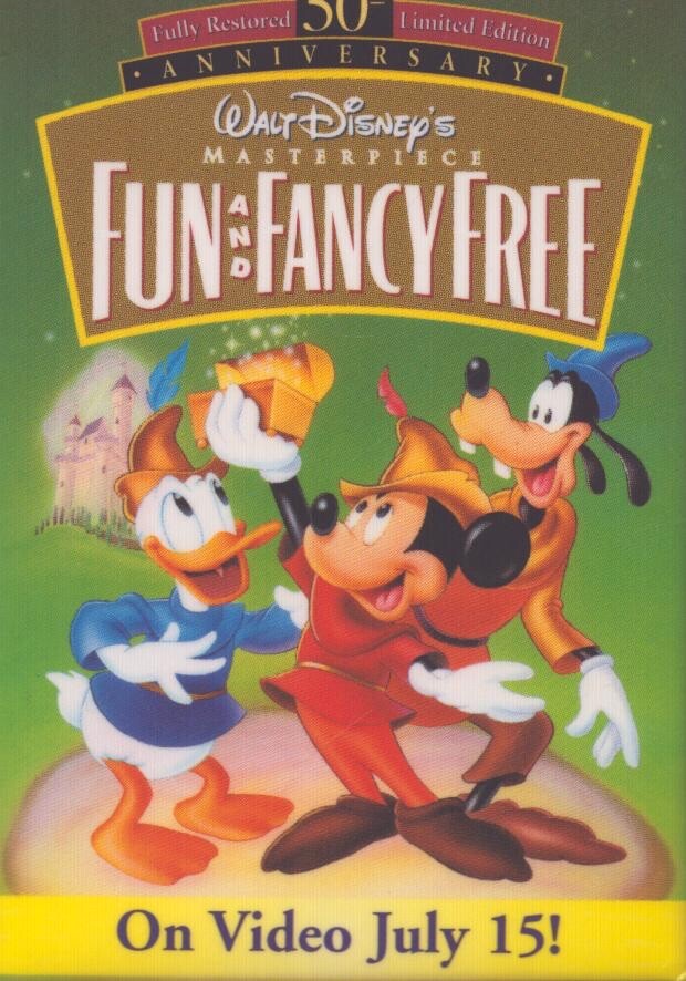 Vintage Disney Pinback - Walt Disney's Fun and Fancy Free - On Video October 4