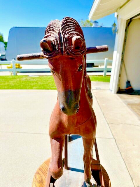 木製馬のモデル人形 1930s Antique wooden rocking horse ( 23”x 32”) | eBay