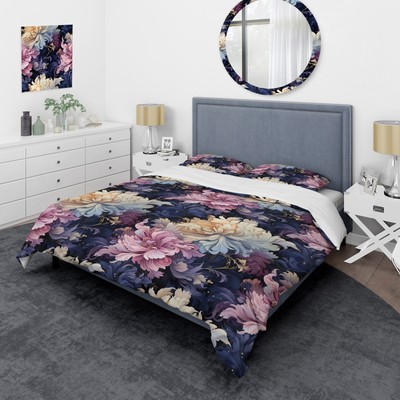 Designart ''Celestial Purple Damask Mirage I'' Damask bedding