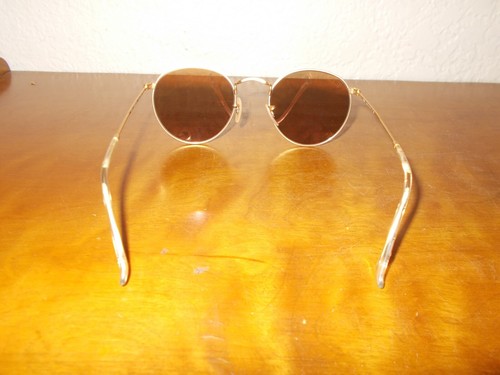 Ray Ban RB 3447 Round Metal 112/Z2 Matte Gold Copper Flash Glass 50mm Sunglasses - 第 5/11 張圖片